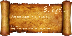 Burgmayer Írisz névjegykártya